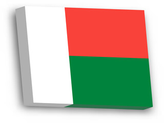 3D vector flag of Madagascar