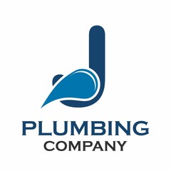Fototapeta premium Letter j with plumbing logo template illustration
