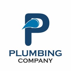 Letter p with plumbing logo template illustration