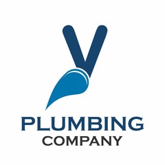 Letter y with plumbing logo template illustration