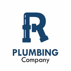 Letter r with plumbing logo template illustration