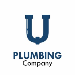 Letter u with plumbing logo template illustration © Deni