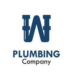 Letter w with plumbing logo template illustration