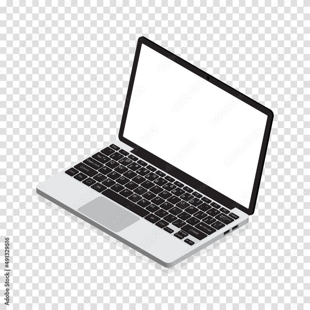 Wall mural Isometric Laptop. Vector 3d isometric laptop computer. Vector illustration