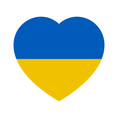 Flag of Ukraine in heart shape. Ukrainian national symbol. Vector illustration