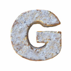 Stone with golden metal particles Letter G 3D