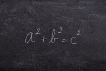 Pythagoras theorem on chalkboard math class geometry 