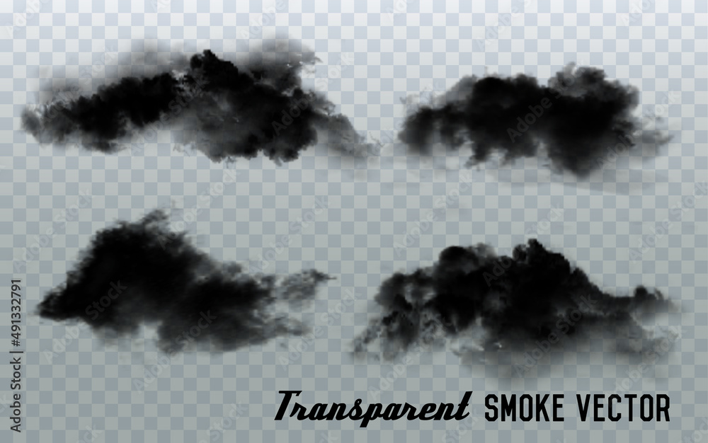 Poster clouds vector on transparent background.