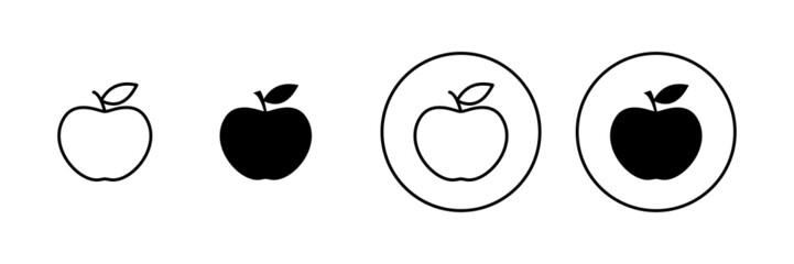 Apple icons set. Apple sign and symbols for web design.