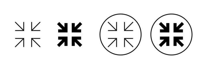 Fullscreen Icon set. Expand to full screen sign and symbol. Arrows symbol