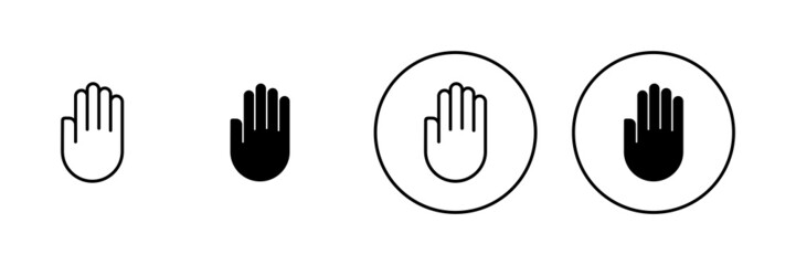 Obraz premium Hand icons set. hand sign and symbol. palm