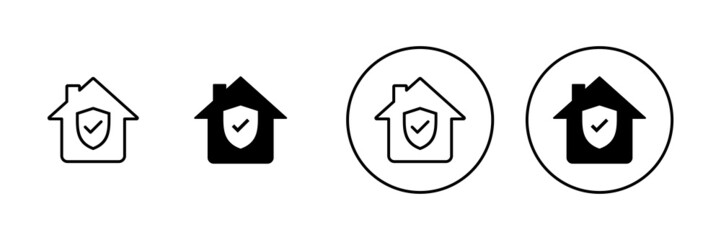 home insurance icons set. home protection sign and symbol