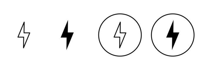 Lightning icons set. electric sign and symbol. power icon. energy sign