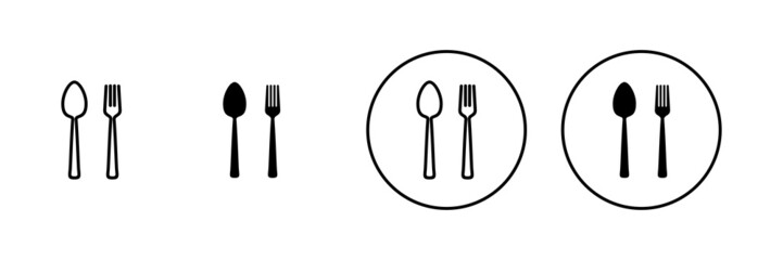 spoon and fork icons set. spoon, fork and knife icon vector. restaurant sign and symbol