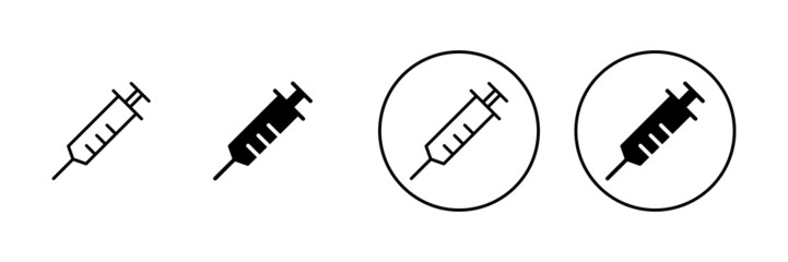 Syringe icons set. injection sign and symbol.vaccine icon