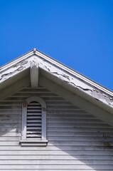 Arched roof on a vintage cottage.