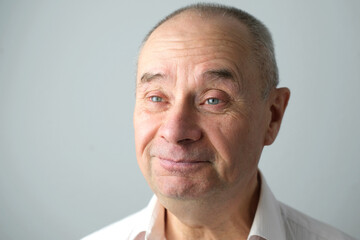 close-up of mature charismatic man 60 years