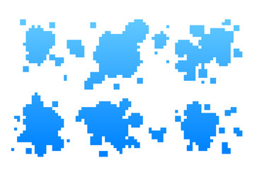 Pixel Art Blue Paint Splatter Background