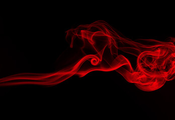 Red smoke abstract on black background, fire design. Darkness concept