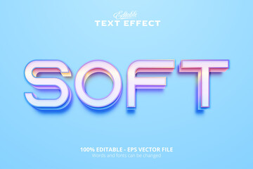 Editable text effect, Blue background, Soft text