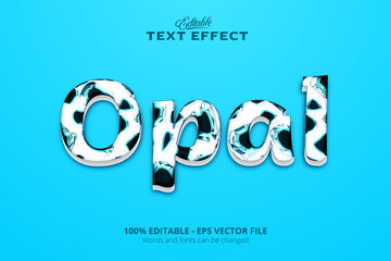 Editable text effect, Blue background, Opal text