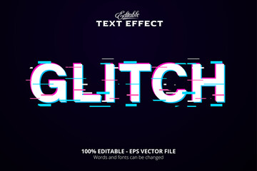 Editable text effect, Dark Purple background, Glitch text