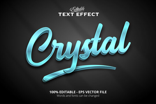 Editable Text Effect, Black Background, Crystal Text