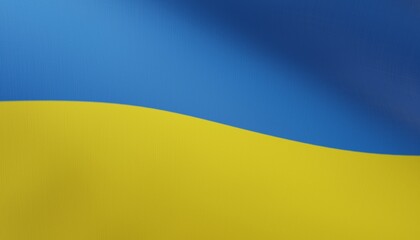The flag of Ukraine. The concept of the Russian-Ukrainian war, Russia's aggression against Ukraine, the fight for peace and for its country. 3D render, 3D illustration.