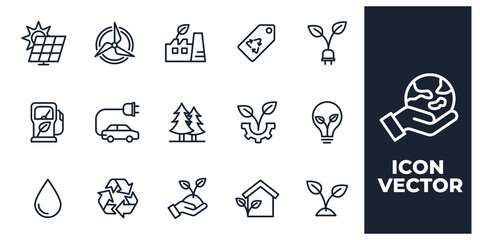 set of Ecology elements symbol template for graphic and web design collection logo vector illustration