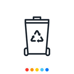 Recycle bin icon, Vector and Illustration.