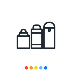 Water bottle icon, Reduce plastic waste, Zero waste, Vector.