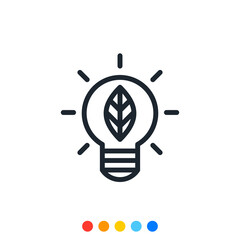 Natural energy light bulb icon, Vector.