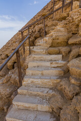 Fototapeta premium Stairs to the Red Pyramid in Dahshur, Egypt