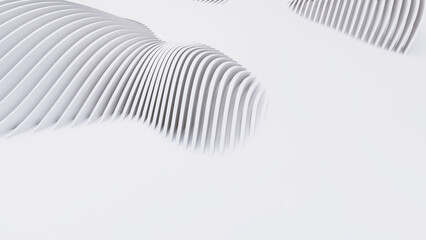 Abstract Curved Shapes. White Circular Background.