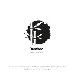 Silhouette Bamboo Logo Template vector icon illustration