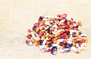Heap of beans. Heap with more than ten types of beans produced in Brazil.  
