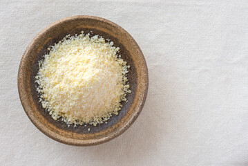 Grated Parmesan Cheese in a Bowl