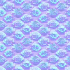 Ultraviolet iridescent fish pattern background. Modern digital lavender peri purple under the sea fishes texture. Tropical calm coastal wellness all over print.