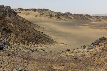 Desert moon-like landscape near Bahariya oasis, Egypt