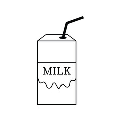 Milk box icon design isolated on white background