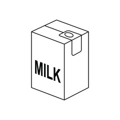Milk box icon design isolated on white background