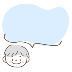 Boy's face and balloon illustration separately