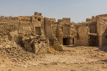 Ruined houses in Al Qasr village in Dakhla oasis, Egypt