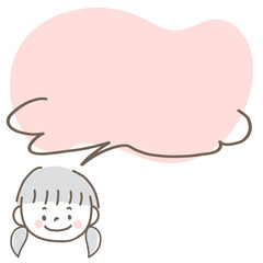 Illustration of a girl's face isolated