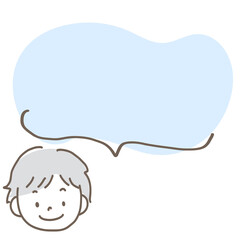 Illustration of a young man's face balloon isolated