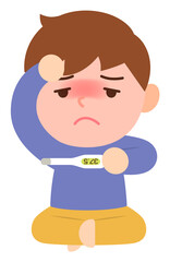 微熱の男性・主線なし