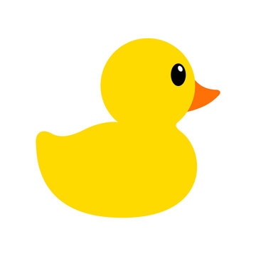 Vector Rubber Duck on White Background