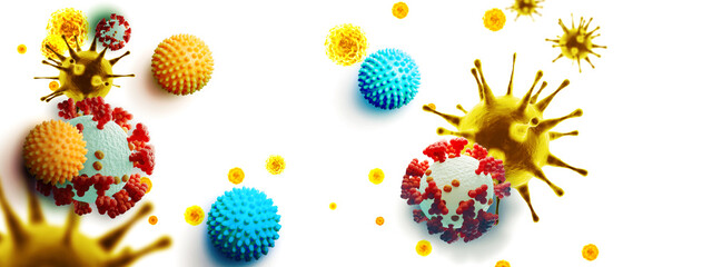 Fototapeta na wymiar Corona virus background, pandemic risk concept. 3D illustration