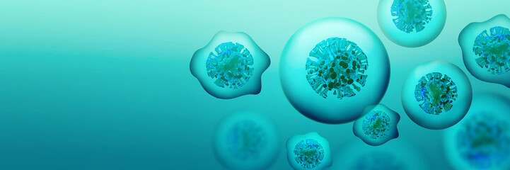 Corona virus background, pandemic risk concept. 3D illustration