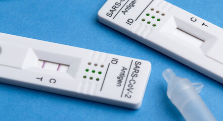 Positive test result by using rapid test device for COVID-19.